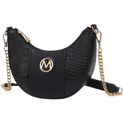 MKF Collection Amira Crocodile Embossed Shoulder Bag - Black