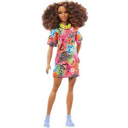 Barbie Fashionista Doll with Good Vibes T-Shirt Dress