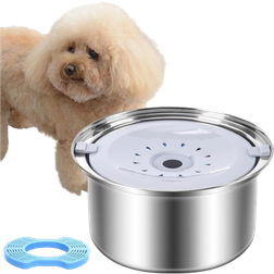 Sjwjwoo Dog Water Bowl with Filter no Spill Splash Proof