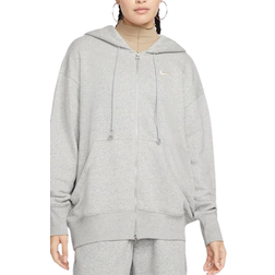 Nike Sportswear Phoenix Fleece Women's Oversized Zip Up Hoodie - Dark Gray Heather/Sail