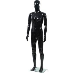 vidaXL Full Body Male Mannequin with Glass Base Glossy Black 185cm