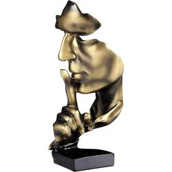 Aboxoo Thinker Statue Slilence Gold Figurine 28.4cm