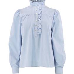 Continue Arianna Stripe Blouse - Blue Stripe