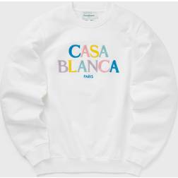 Casablanca STACKED LOGO EMBROIDERED CHENILLE SWEATSHIRT men Sweatshirts blue in size:XXL