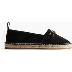H&M Damen Espadrilles mit Metalldetail Schwarz