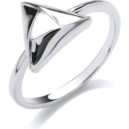 Jewelco London Triangle Hamantaschen Dress Ring - Silver