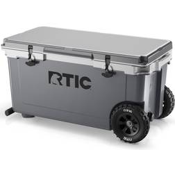 RTIC 72 Quart Ultra-Light Wheeled Cooler Hard Insulated Portable Ice Chest Box for Beach, Drink, Beverage, Camping, Fishing, Boat, BBQ, 30% Lighter Than Rotomolded Coolers, Dark & Cool Grey