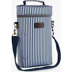 Navigate Three Rivers Striped 2 Bottle Picnic Cooler Bag, Navy