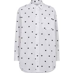 Co'Couture Heart Oversize Shirt - White