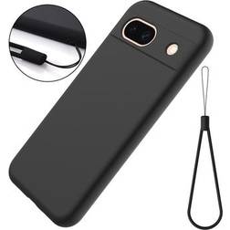MTP Products Google Pixel 8a Liquid Silikone Cover med Strop Sort