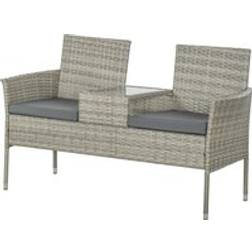 OutSunny Two-Seat Rattan Bistro Set