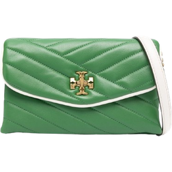 Tory Burch Kira Chevron Pop Edge Chain Wallet - Basil/Light Cream