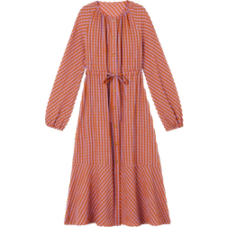 LK Bennett Sophie Gingham Blend Dress - Orange