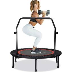 FREEDARE Foldable Mini Trampoline Garden Workout Fitness Rebounder with Adjustable Foam Handle