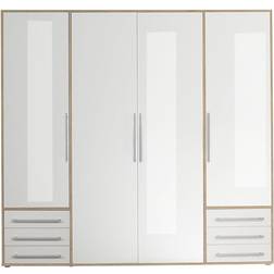 Stella Trading Bedroom White High Gloss Kleiderschrank 206x194cm