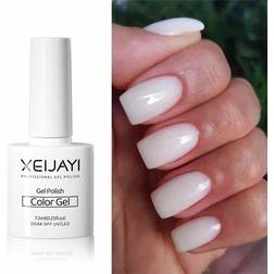 Shein XEIJAYI XEIJAY 1pc 7.3ml Gel Nail Polish Ice Transparent Milk White Nail Polish Gel Popular For Winter Christmas Gift For Women 7.3ml