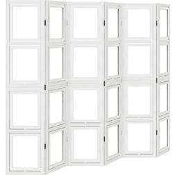 vidaXL 6 Panels White Romavdeler 215x180cm