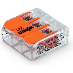 Wago Samlemuffe 3x4mm2 50stk Transparent