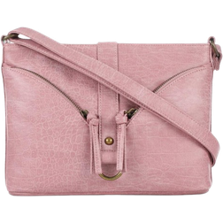 Bueno Crocodile Embossed Crossbody Bag - Mauve