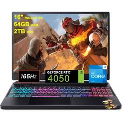 Acer Predator Helios Neo 16 Gaming Laptop 16/in WUXGA IPS 165Hz 13th Gen Intel 14-Core i5-13500HX (Beats i7-12700H) 64GB RAM 2TB SSD GeForce RTX 4050 6GB RGB Backlit USB-C Win11 Black + HDMI Cable