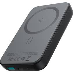 SiGN Magnetic Wireless Mini Powerbank 10000mAh, USB-C, USB-A Sort