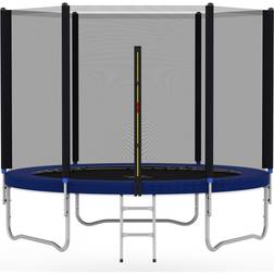 Freeport Park Heavy Duty 8' Above Ground Trampoline with Safety Enclosure blue 205.0 H x 244.0 W x 244.0 D cm