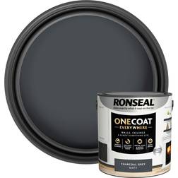 Ronseal One Coat Everywhere Multi Surface Charcoal Wood Paint Grey 2.5L