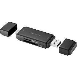 Insignia usb-c/usb 3.0 to sd and microsd memory card reader black