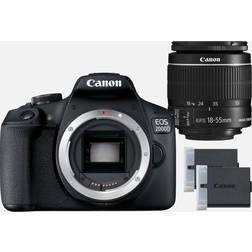 Canon EOS 2000D Camera 18-55 IS II Lens LP-E10 battery