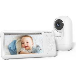 Momcozy Momcozy Video Baby Monitor 1080P 5 Display with Infrared Night Vision White