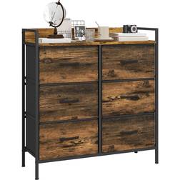 Homcom Bedroom Rustic Brown Chest of Drawer 79x85cm