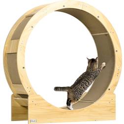 Pawhut Cat Wheel with Brake Scratching Pad