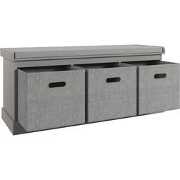 Homcom Bench with Cushioned Seat Grey Shoe Rack 105x47cm