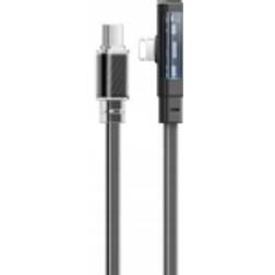 Mcdodo USB-C til Lightning USB-C-kabel CA-3440 90 grader 1,2 m med LED sort