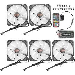 HCSC 1Set 12cm RGB Led Cooling Fan 120mm