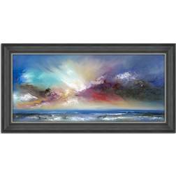 John Lewis Blue Delight Dark Grey Framed Art 113x58cm