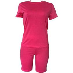 Kiniko Women's Casual Top And Pants Set - Rose