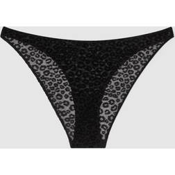 Understatement Mesh Bikini Briefs Black Leopard