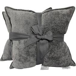 At Home 2-Pack Textured Chenille Complete Decoration Pillows Gray (45.7x45.7cm)