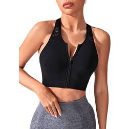 Shein Seamless Zip Up Racerback Sports Bra