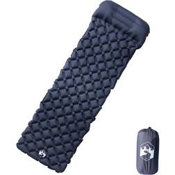 vidaXL Inflating Camping Mattress with Pillow 1-Person Grey