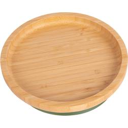 Tiny Dining Round Bamboo Baby Suction Plate Light Green One Size