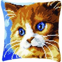 Vervaco Brown Cat Cushion Cross Stitch Kit