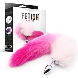Fetish Addict Butt Plug Fox Tail Size S Pink/White rosa