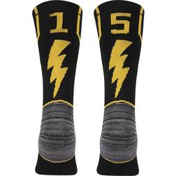 Kitnsox Mid Calf Cushion Team Sports Number Socks - Black/Gold