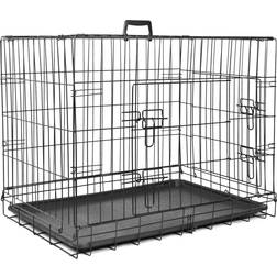 Proudpet Folding Strong Metal Double Door Cage with Floor Tray 30 Inch