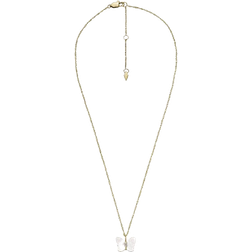 Fossil Sutton Radiant Wings Butterfly Chain Necklace - Gold/Mother of Pearl/Transparent