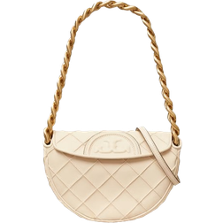 Tory Burch Mini Fleming Soft Crescent Bag - New Cream