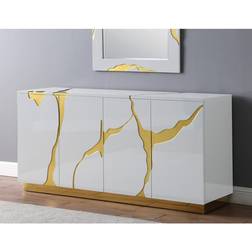 Best Master Furniture Lacquer Poplar White Sideboard 66x32"