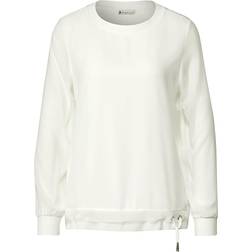 Street One Chiffon Long Sleeve Top - Off White